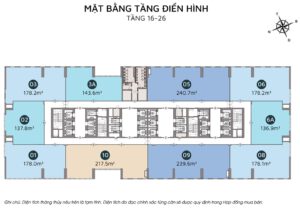 Mặt bằng tầng 16 - 26
