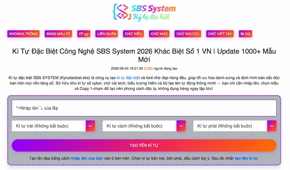 Kí tự đặc biệt SBS – Định hình chuẩn mực mới cho công cụ tạo kí tự đặc biệt tại Việt Nam 3 ky tu dac biet sbs